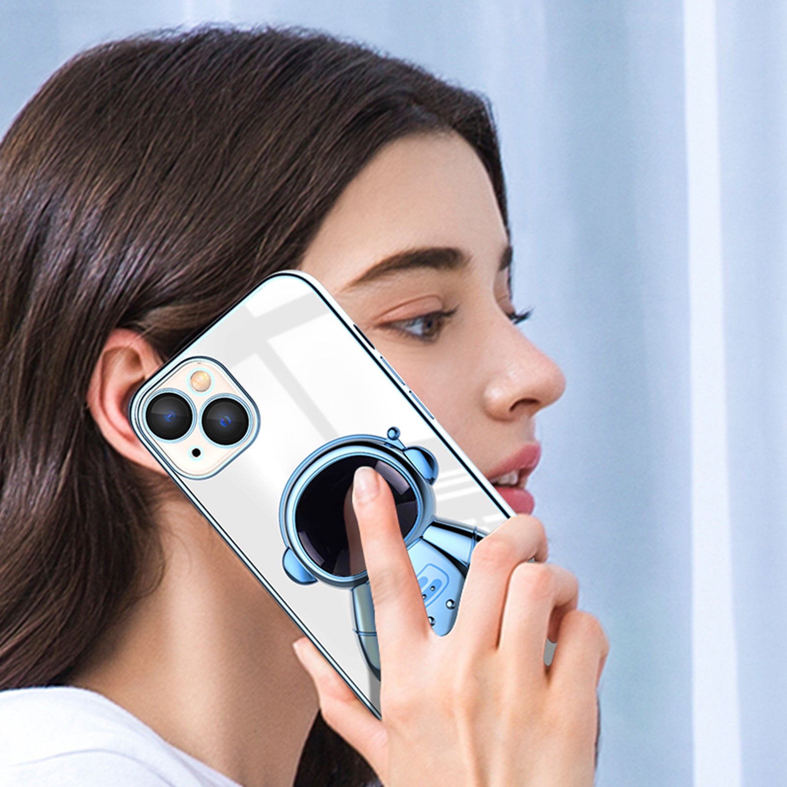 For iPhone 14 Plus Astronaut Shaped Kickstand Phone Case Electroplating Phone Cover with Lens Film For iPhone 14 Plus Astronaut Shaped Kickstand Phone Case Electroplating Phone Cover with Lens Film